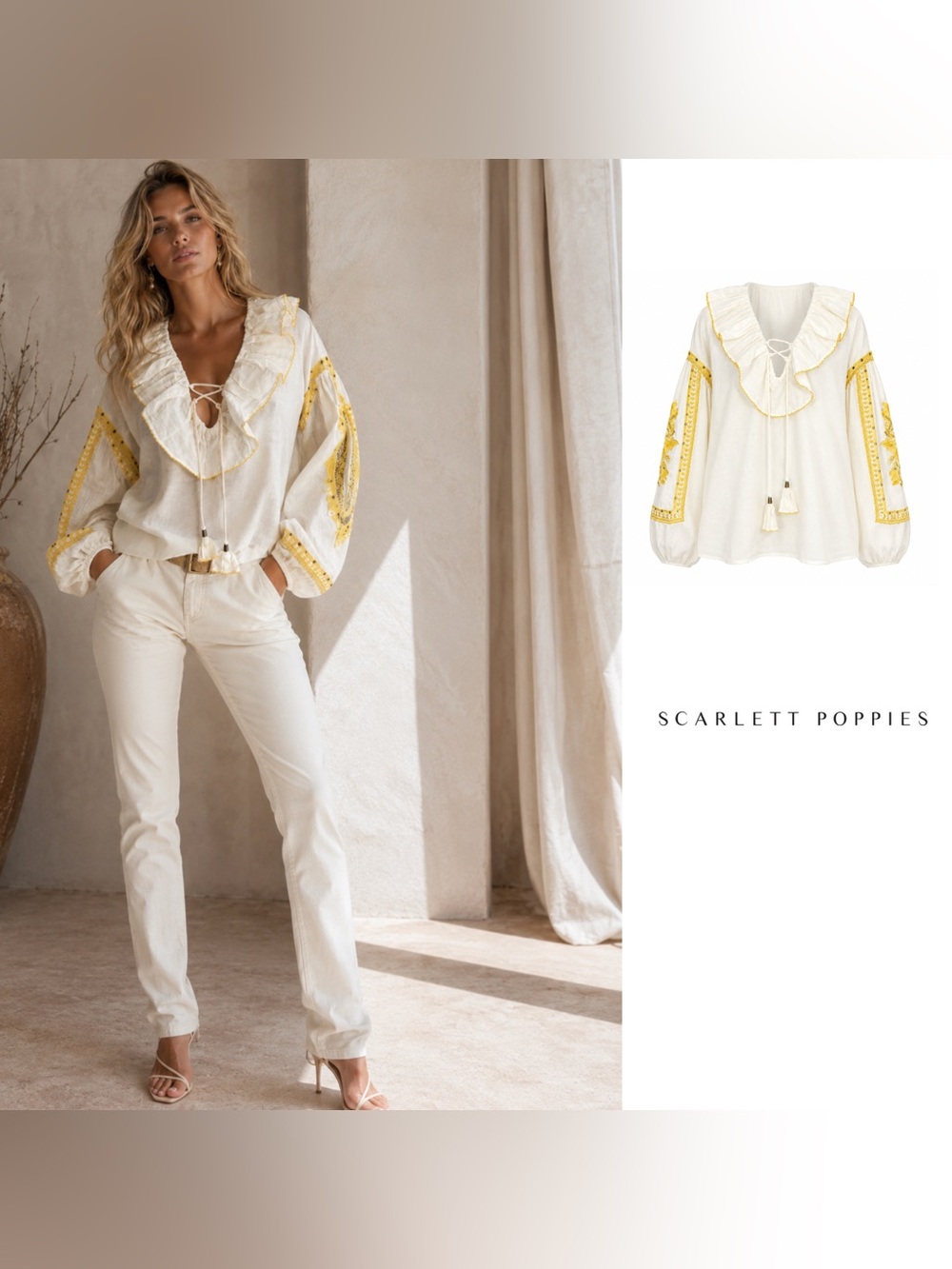 NEW Scarlett Poppies Lovely Moments Top Yellow
